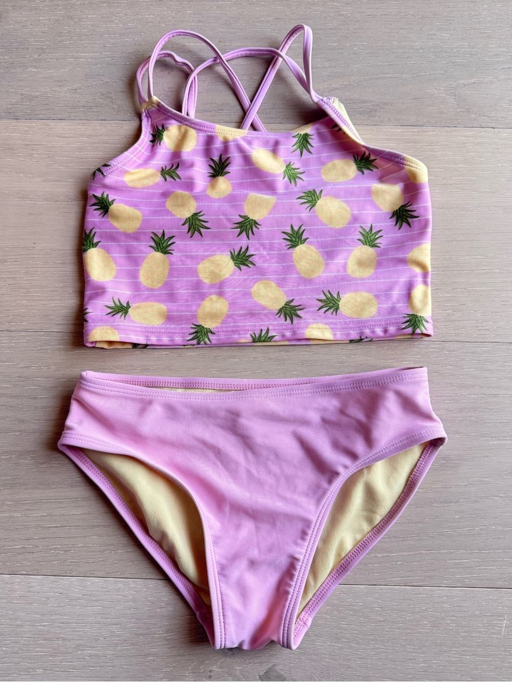 Cat & Jack Pink Pineapple Two-Piece Swim Set - Size M(8)